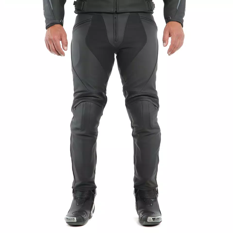 PONY 3 - MEN'S MOTORCYCLE LEATHER PANTS - BLACK-MATT - 3