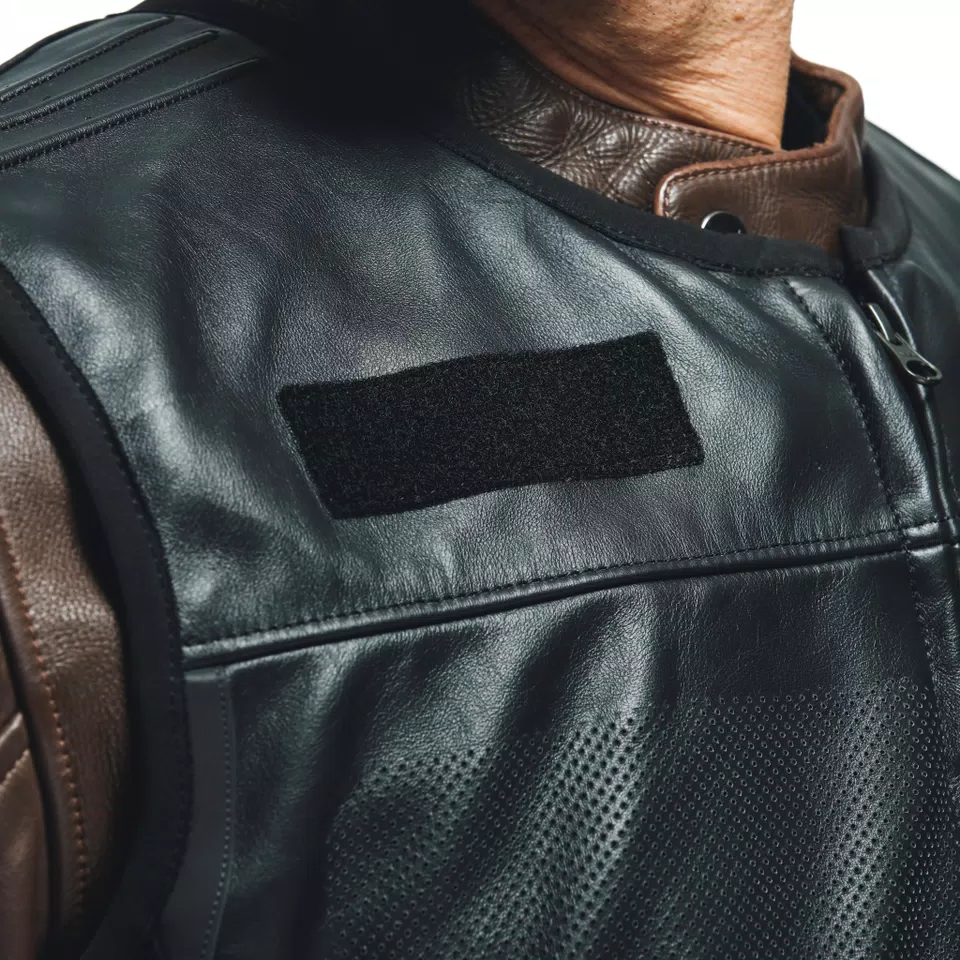 SMART JACKET LEATHER - MEN'S MOTORCYCLE LEATHER VEST WITH INTEGRATED AIRBAG - BLACK - 11