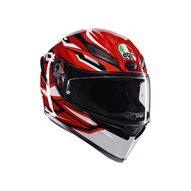 k1-s-lion-black-red-white-motorbike-full-face-helmet-e2206 image number 0
