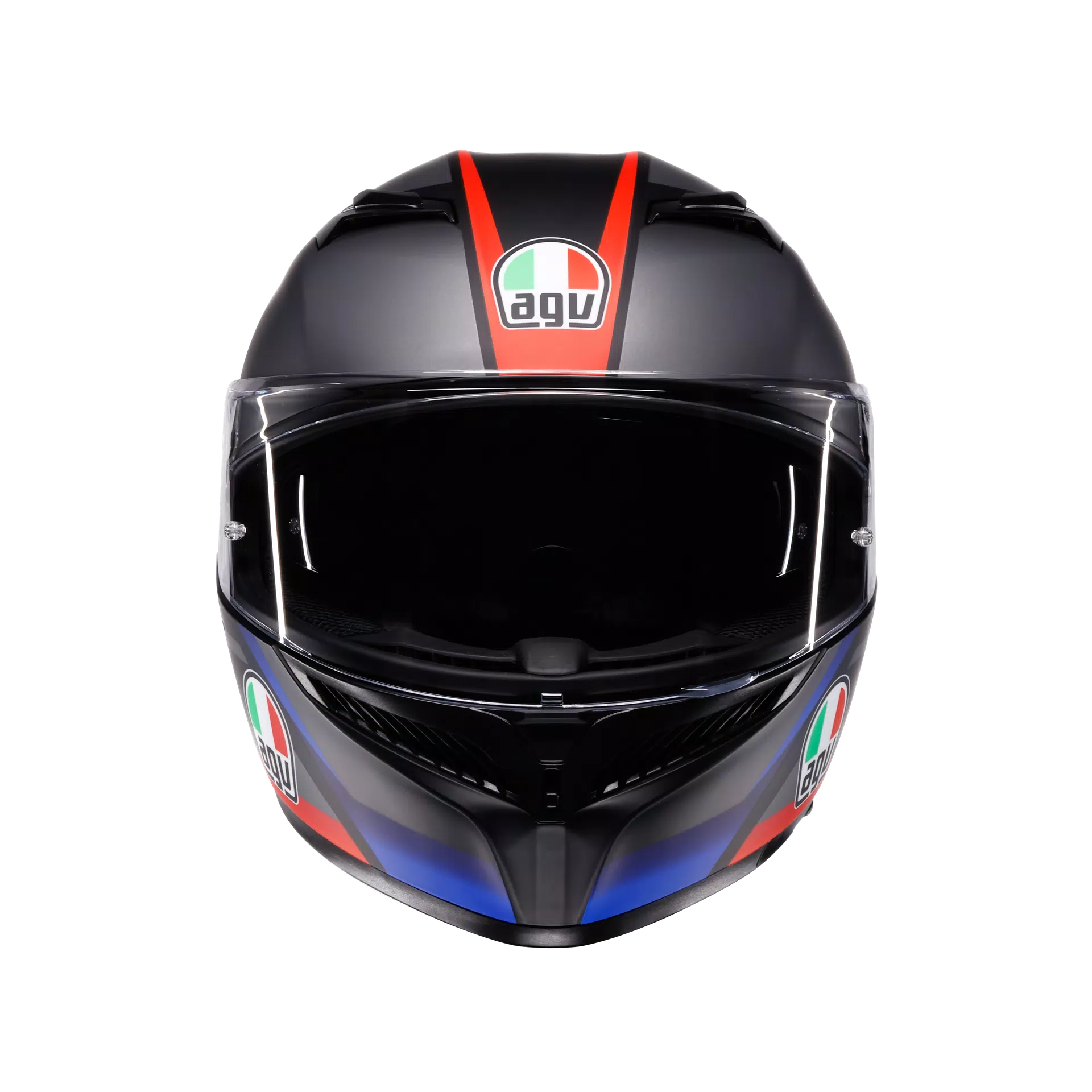 K3 STRIGA MATT BLACK/BLUE/RED - MOTORBIKE FULL FACE HELMET E2206