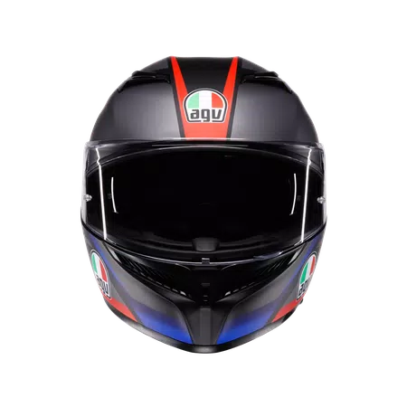 K3 STRIGA MATT BLACK/BLUE/RED - MOTORBIKE FULL FACE HELMET E2206 -  - 2