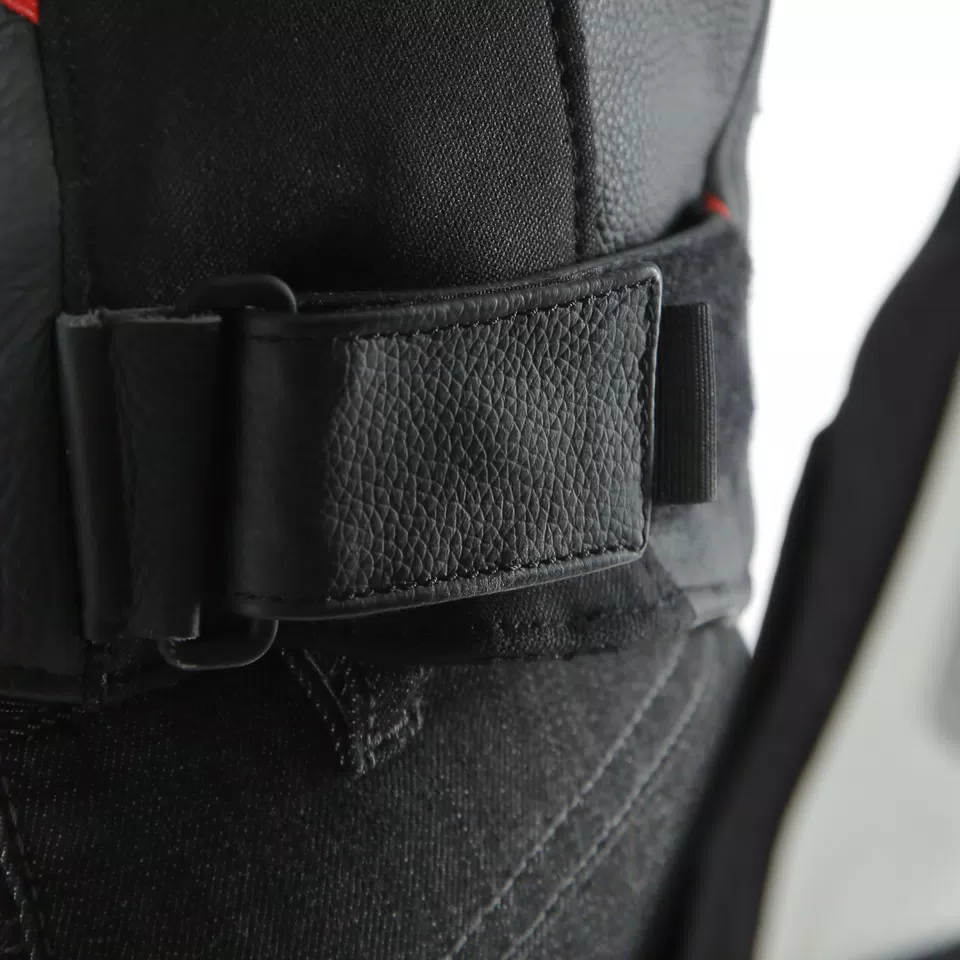 RACING 3 D-AIR LADY LEATHER JACKET - BLACK/WHITE/LAVA-RED - 9