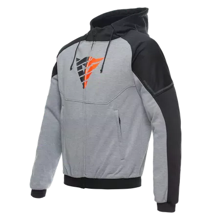 DAEMON-X SAFETY HOODIE FULL ZIP - MELANGE-GRAY/BLACK/RED-FLUO - 1