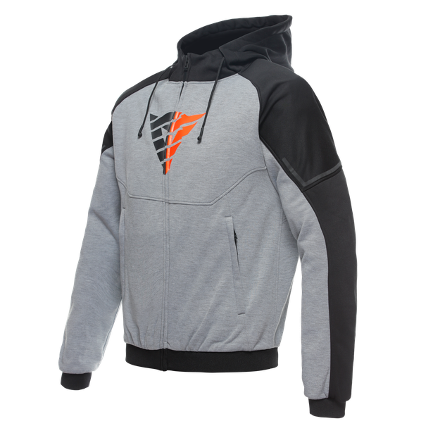 daemon-x-safety-hoodie-full-zip-melange-gray-black-red-fluo image number 0