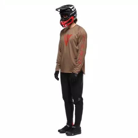 HG AER JERSEY LS - MAGLIA BICI MANICHE LUNGHE UOMO - BROWN/RED - 4