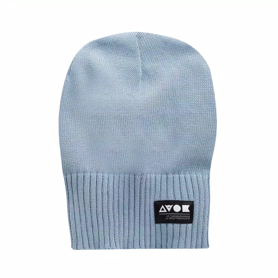 KNITTED BEANIE  - LIGHT-BLUE - 1