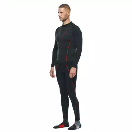 MEN'S MOTORCYCLE LONG-SLEEVE THERMAL TEE - BLACK/RED - 4