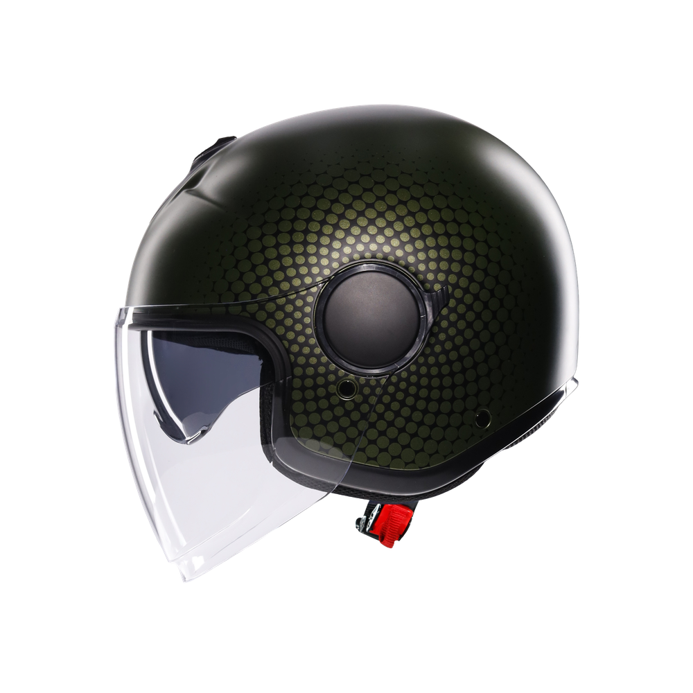 eteres-andora-matt-green-black-motorbike-open-face-helmet-e2206 image number 3
