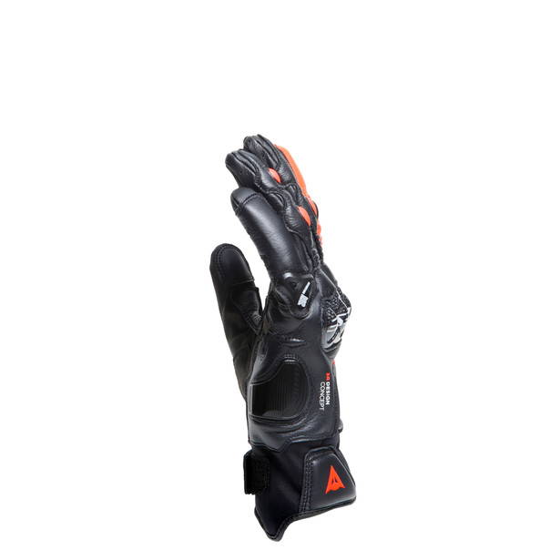 carbon-4-short-leather-gloves-black-fluo-red image number 3