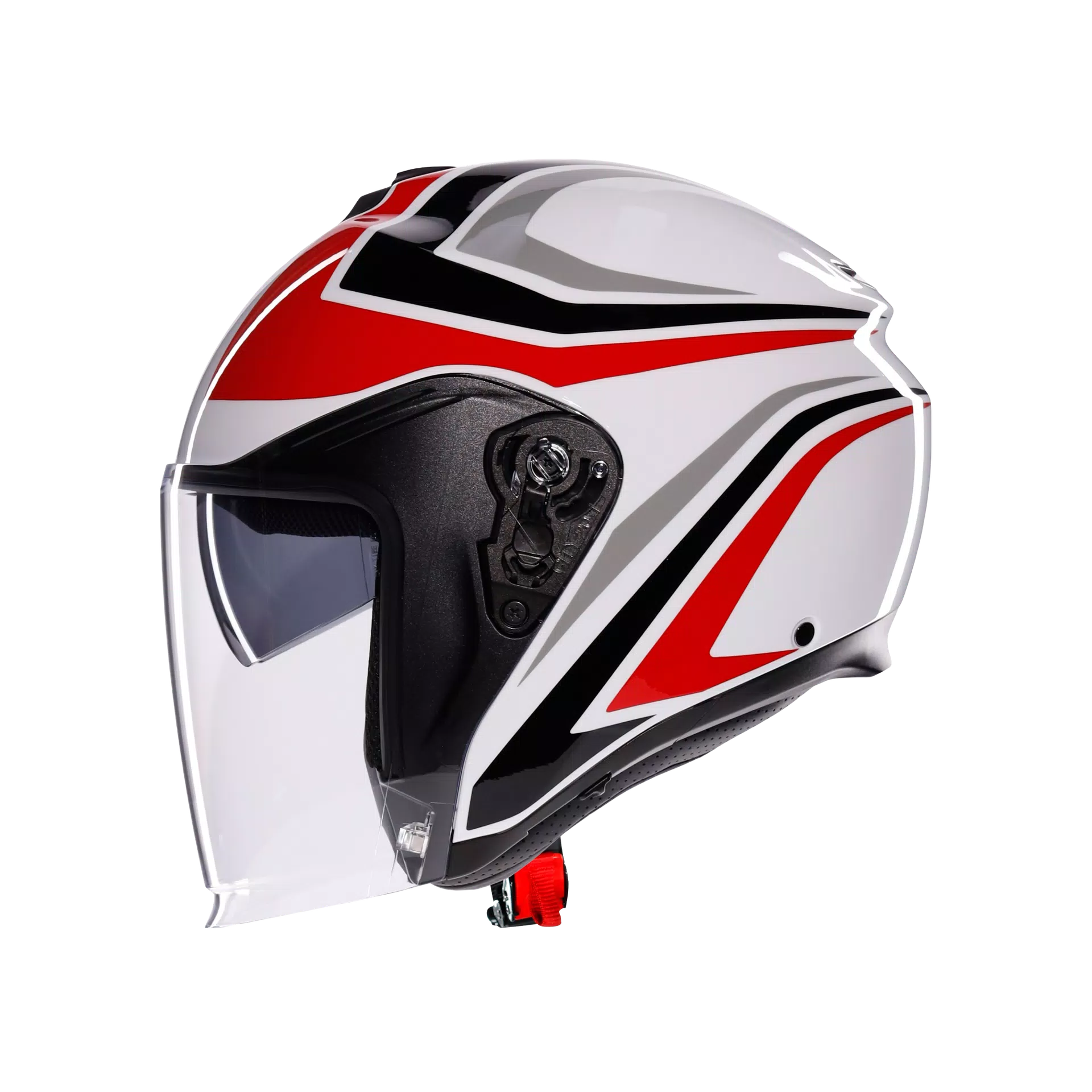 IRIDES TOLOSA BLACK/GREY/RED - MOTORBIKE OPEN FACE HELMET E2206