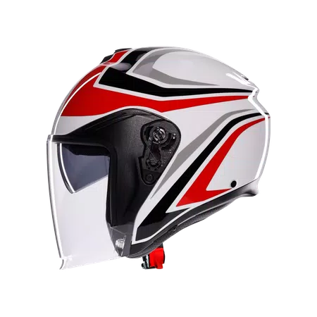 IRIDES TOLOSA BLACK/GREY/RED - MOTORBIKE OPEN FACE HELMET E2206 -  - 4