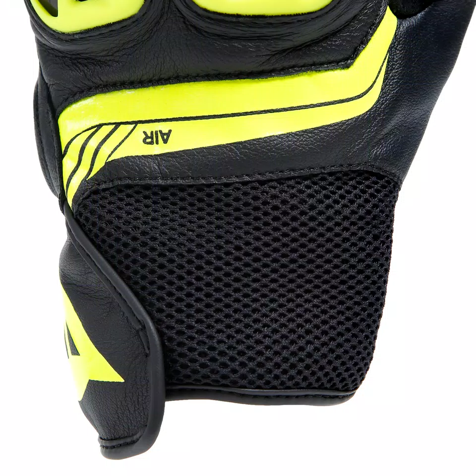 MIG 3 - GUANTI MOTO IN PELLE UNISEX - BLACK/FLUO-YELLOW - 6