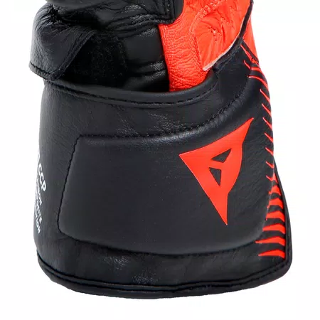 CARBON 4 - MEN'S MOTORCYCLE LONG LEATHER GLOVES - BLACK/FLUO-RED/WHITE - 7