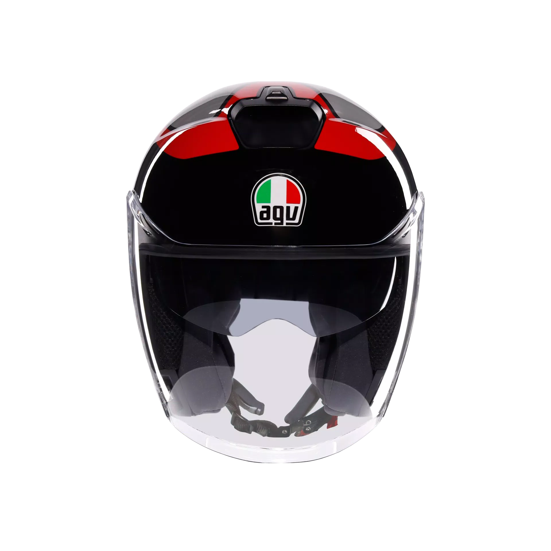 IRIDES MOTORBIKE OPEN FACE HELMET E2206 - VALENZA MATT GREY/BLACK/RED