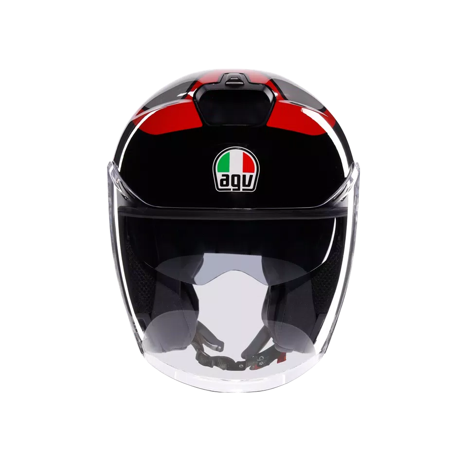 IRIDES MOTORBIKE OPEN FACE HELMET E2206 - VALENZA MATT GREY/BLACK/RED -  - 2
