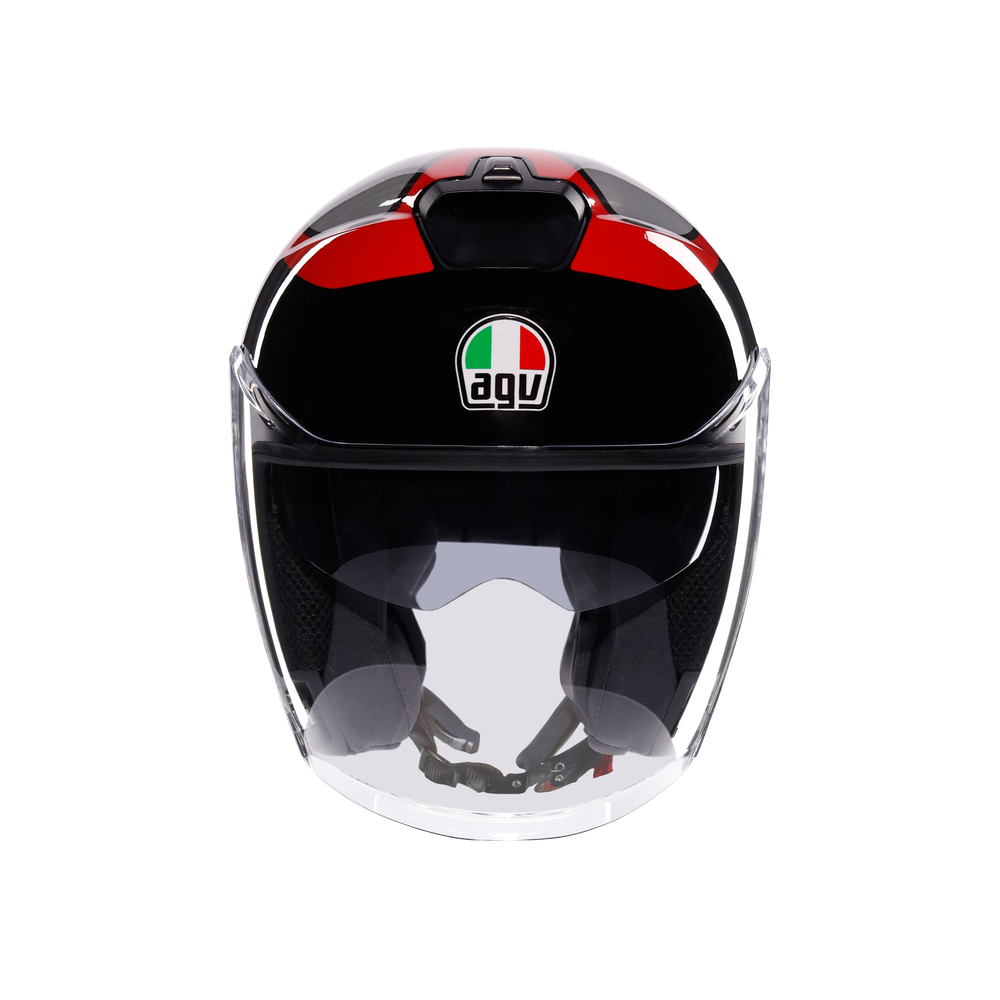 irides-motorbike-open-face-helmet-e2206-valenza-matt-grey-black-red image number 1