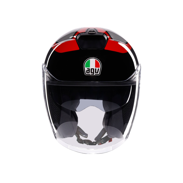 irides-motorbike-open-face-helmet-e2206-valenza-matt-grey-black-red image number 1