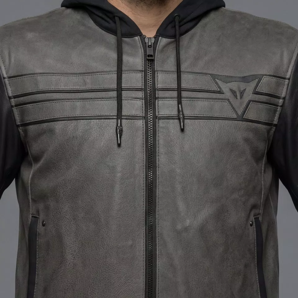 VINTEDGE - LEATHER MOTORCYCLE JACKET MEN - BLACK - 5