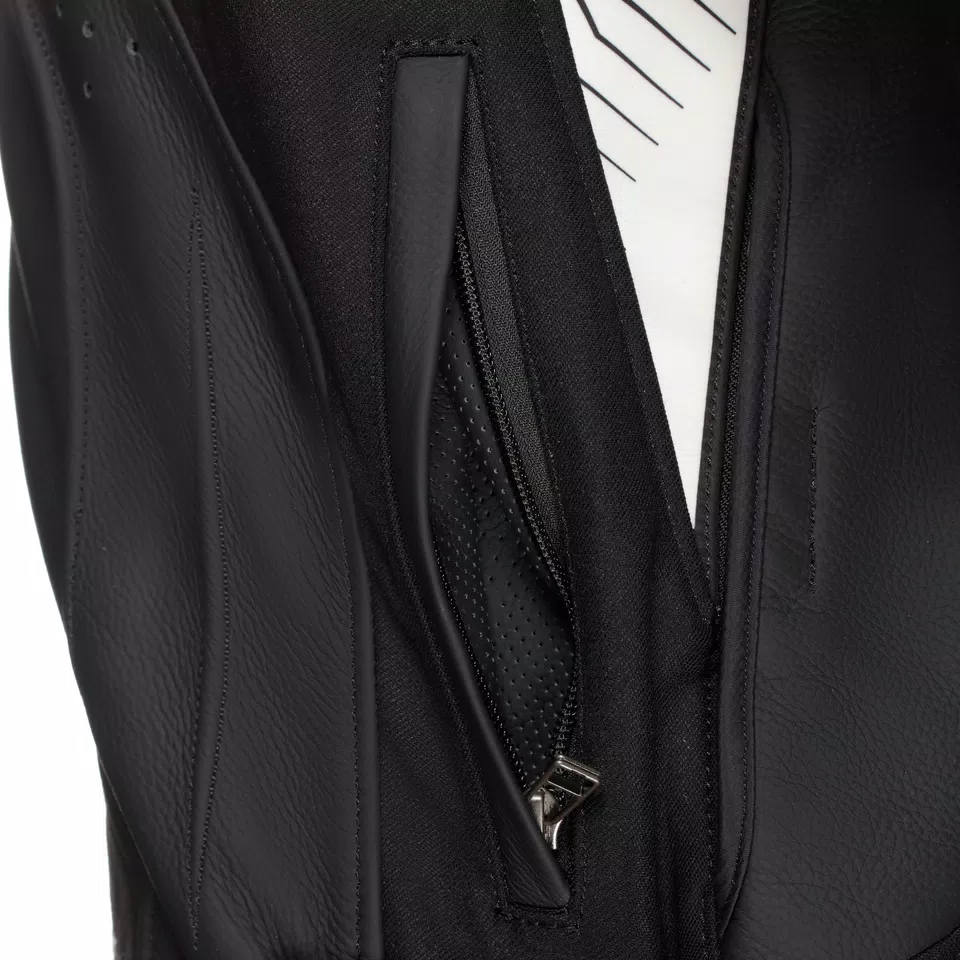 SUPER SPEED 4 - MEN'S MOTORCYCLE LEATHER JACKET - BLACK-MATT/WHITE - 12