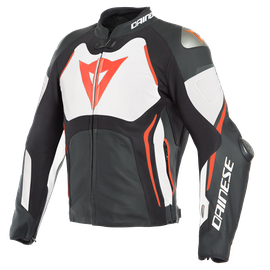 TUONO D-AIR LEATHER JACKET BLACK/WHITE/FLUO-RED- Chaquetas