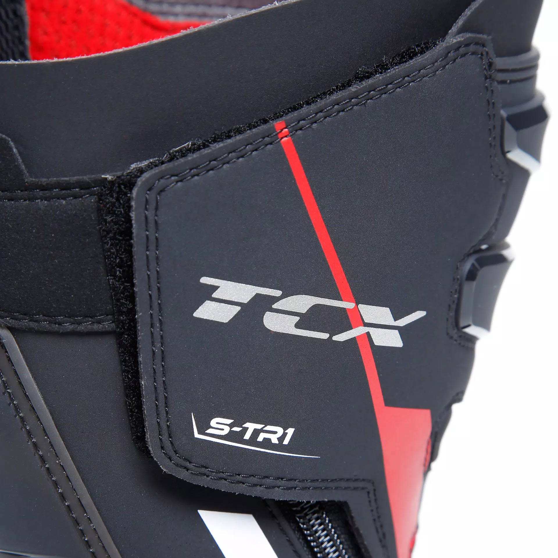 S-TR1 MEN'S MOTORCYCLE BOOTS - BLACK/RED/WHITE