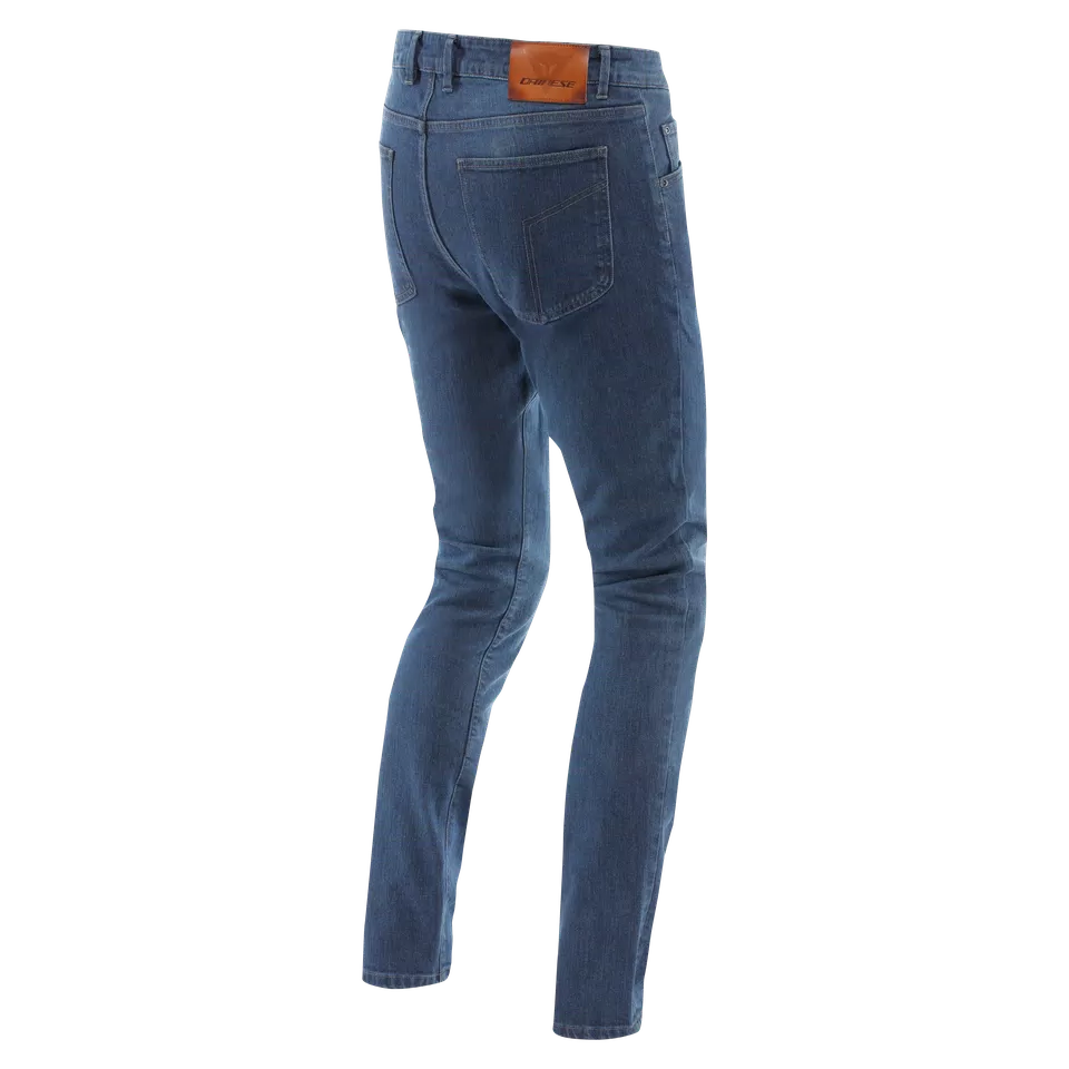 5-POCKET DENIM SLIM - MEN MOTORCYCLE JEANS - DEEP-BLUE - 2
