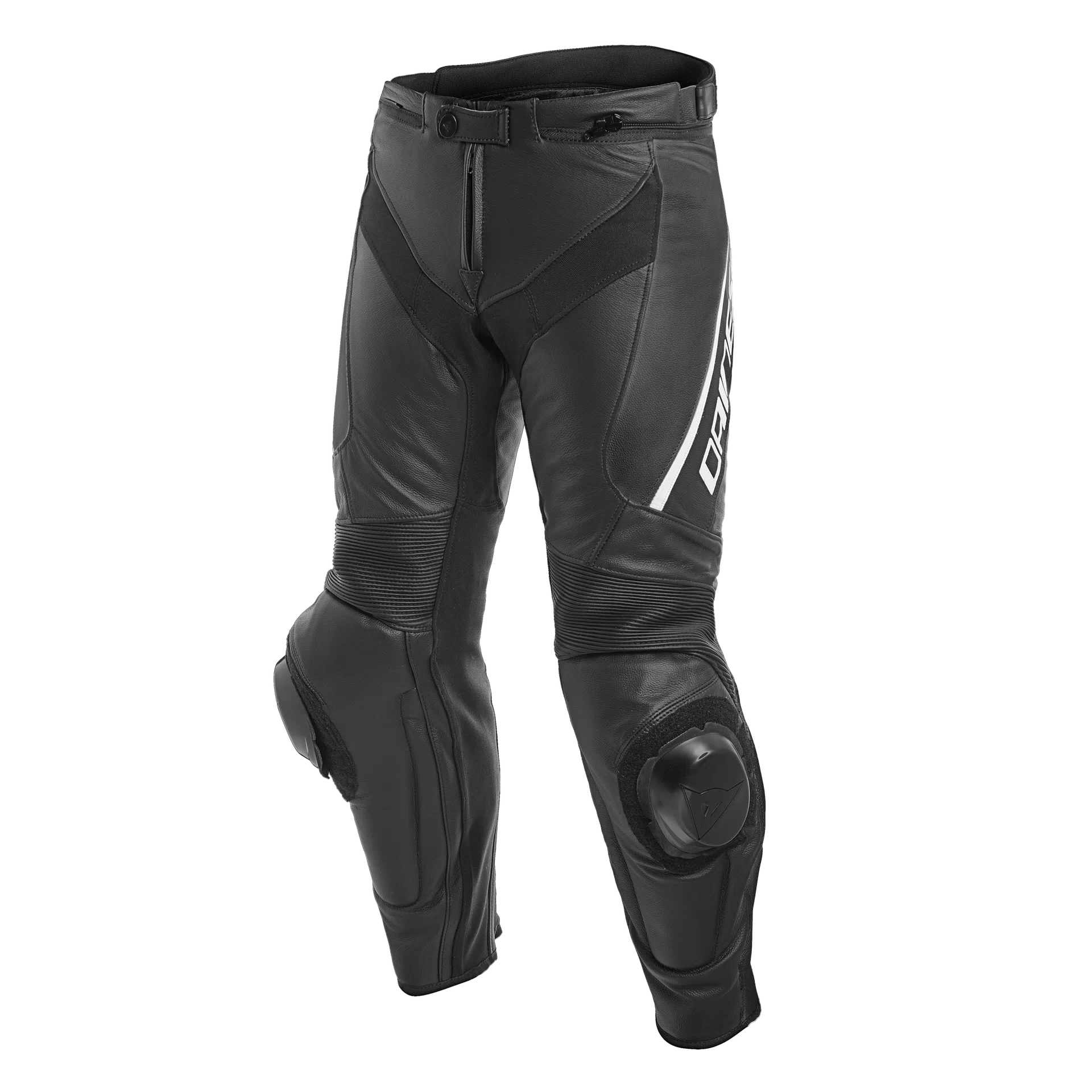 DELTA 3 MEN S MOTORCYCLE LEATHER PANTS BLACK BLACK WHITE Dainese