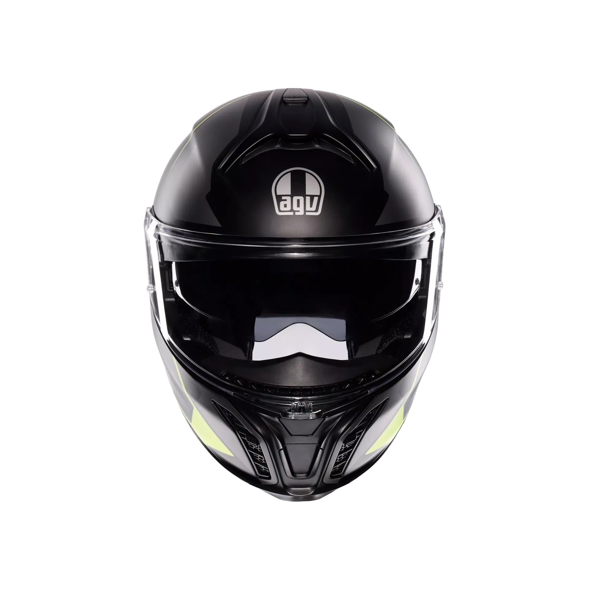 TOURMODULAR PERCEPTION MATT BLACK/YELLOW FLUO - MOTORBIKE FLIP UP HELMET E2206