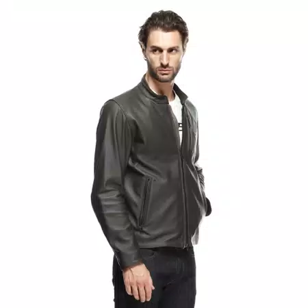 FULCRO - MEN'S MOTORCYCLE LEATHER JACKET - DARK-BROWN - 5