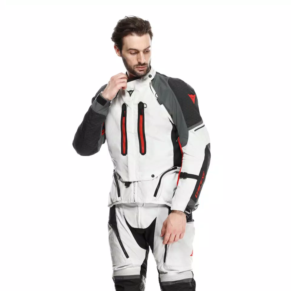 SUPER ADVENTURE ABSOLUTESHELL MEN MOTORCYCLE OFF ROAD JACKET GLACIER GREY IRON GATE RED Dainese