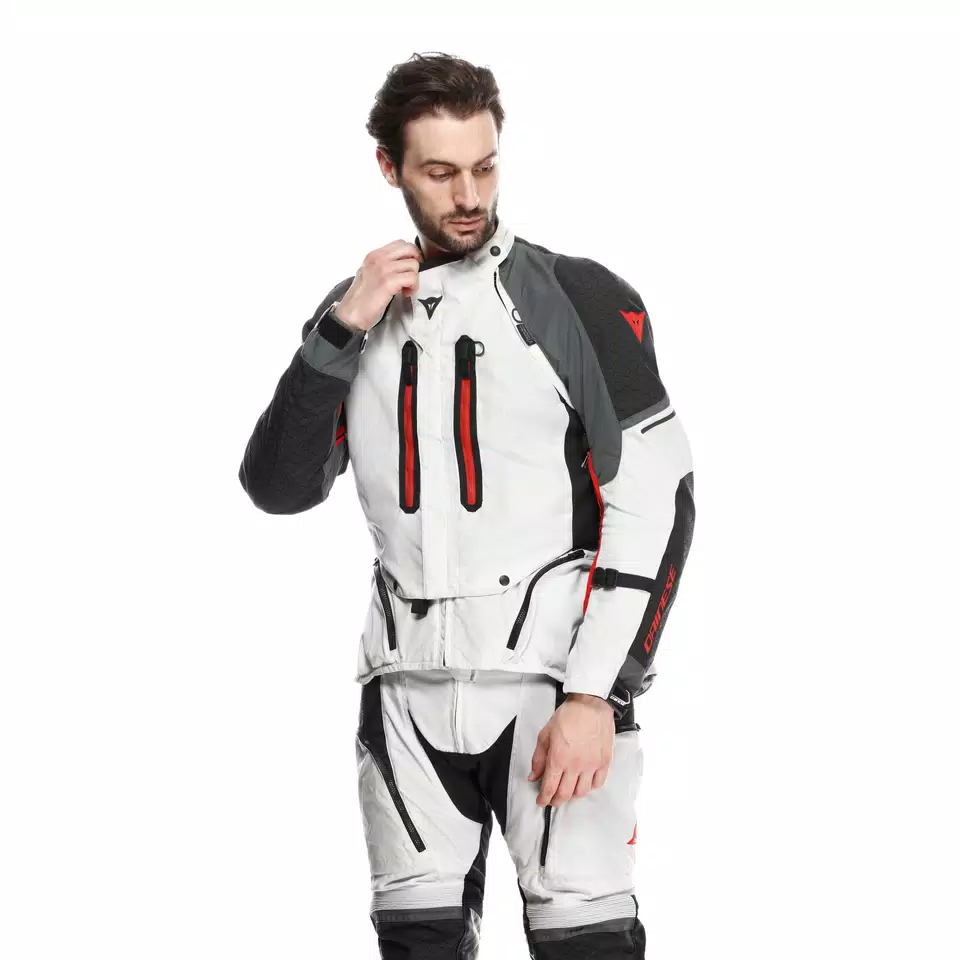 SUPER ADVENTURE ABSØLUTESHELL™ - MEN MOTORCYCLE OFF-ROAD JACKET - GLACIER-GREY/IRON-GATE/RED - 3