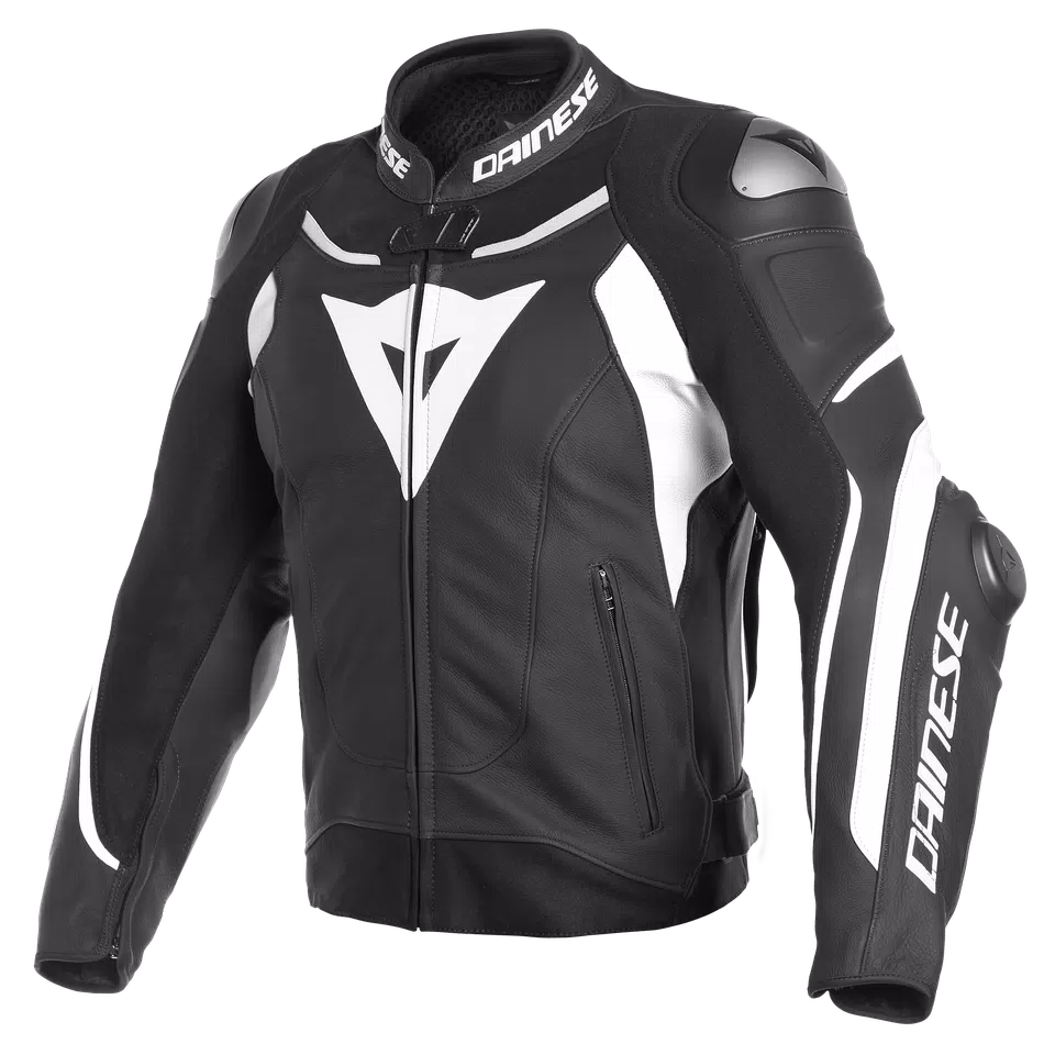 SUPER SPEED 3 LEATHER JACKET - BLACK/WHITE/WHITE - 1
