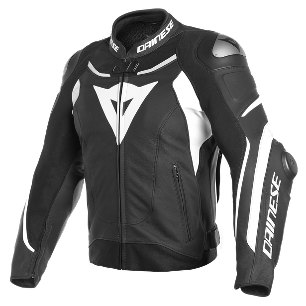 SUPER SPEED 3 LEATHER JACKET BLACK/WHITE/WHITE- Cuir
