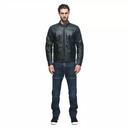 MIKE 3 - MEN'S MOTORCYCLE LEATHER JACKET - BLACK - 3