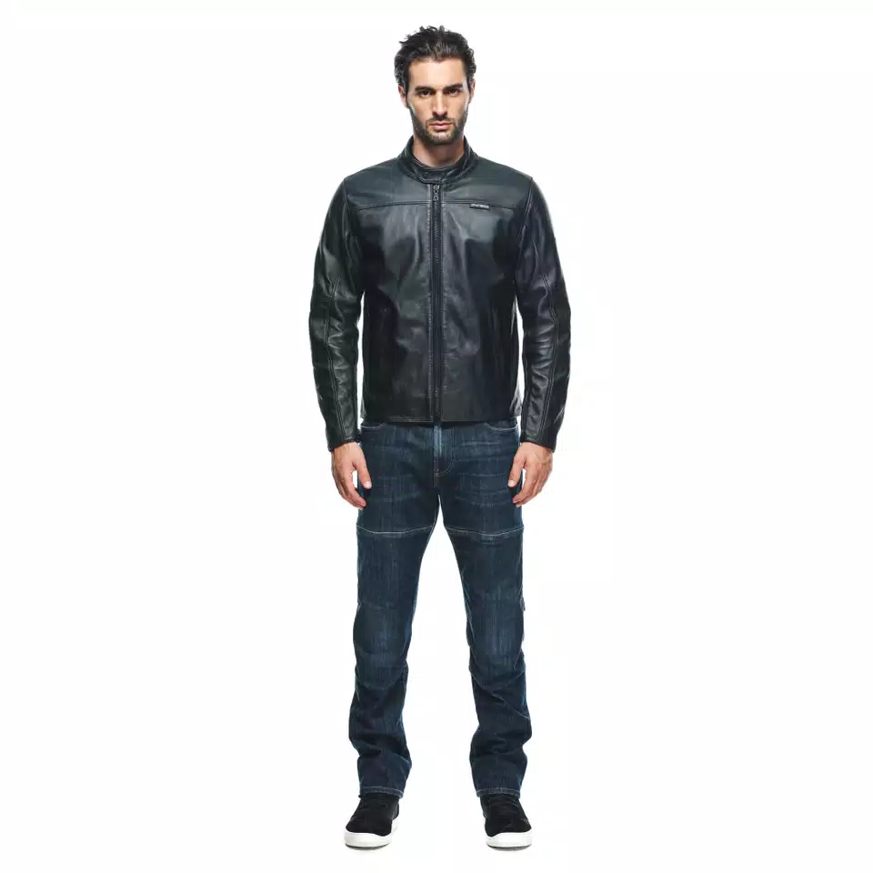 MIKE 3 - GIACCA MOTO IN PELLE UOMO - BLACK - 3