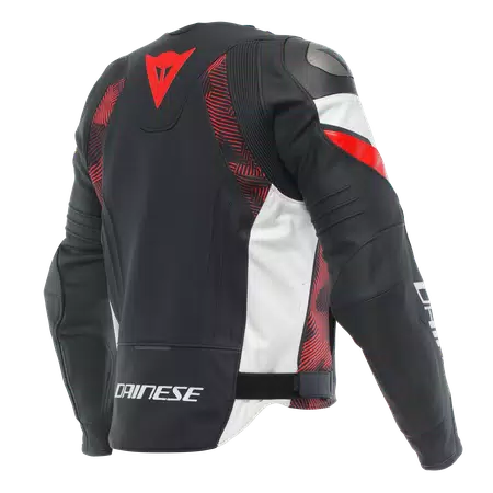 AVRO 5 - MEN'S MOTORCYCLE LEATHER JACKET - BLACK/RED-LAVA/WHITE - 2