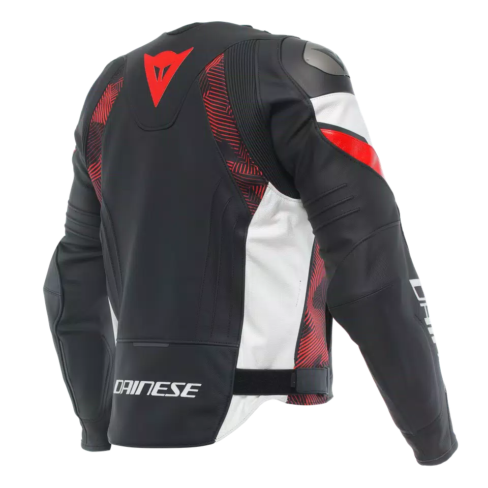 AVRO 5 CHAQUETA DE CUERO MOTO HOMBRE - BLACK/RED-LAVA/WHITE - 2