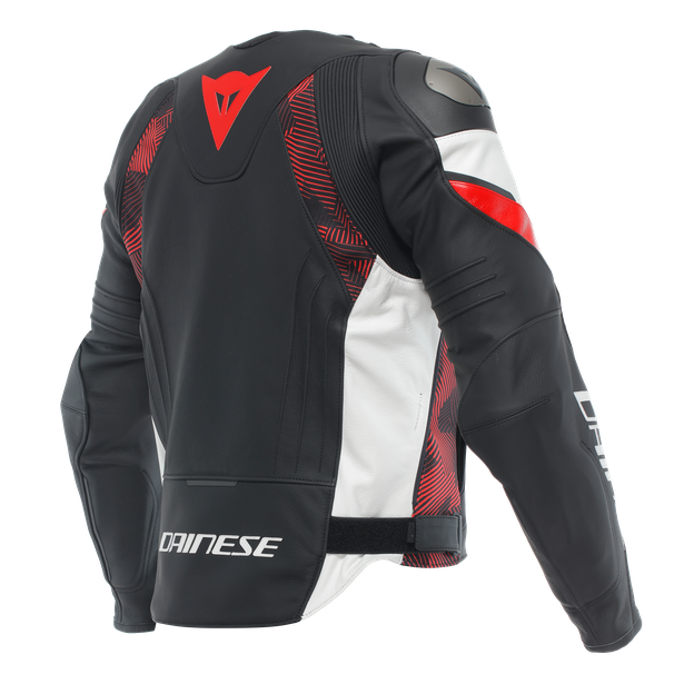 avro-5-giacca-moto-in-pelle-uomo-black-red-lava-white image number 1