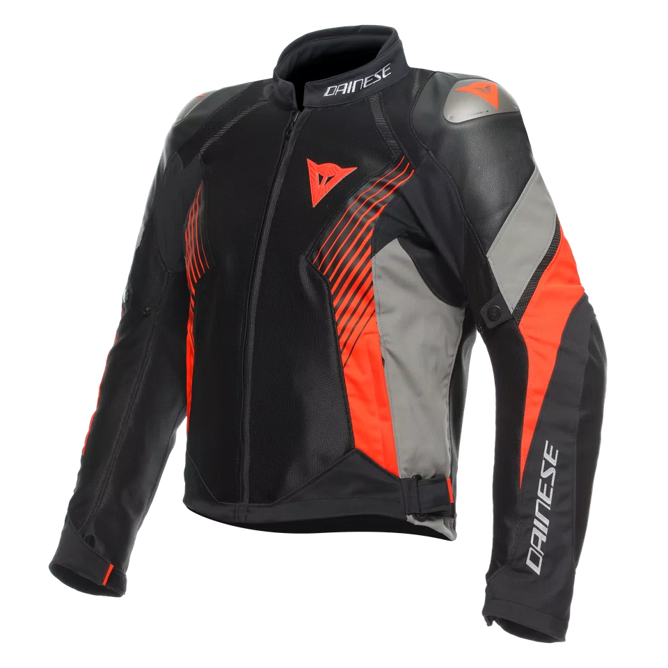SUPER RIDER 2 ABSOLUTESHELL JACKET BLACK DARK GULL GRAY FLUO RED Dainese