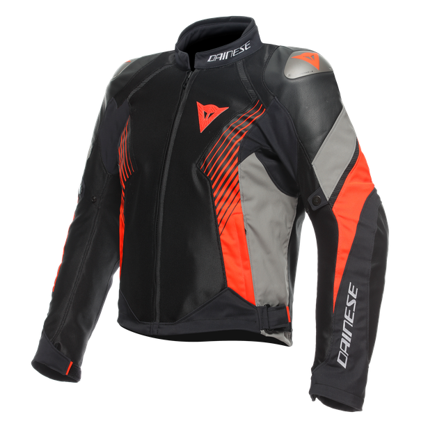 super-rider-2-absoluteshell-giacca-moto-impermeabile-uomo-black-dark-gull-gray-fluo-red image number 0