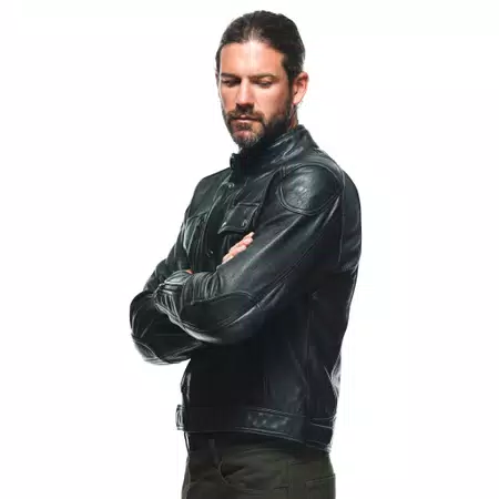 ATLAS - MEN'S MOTORCYCLE LEATHER JACKET - BLACK - 5