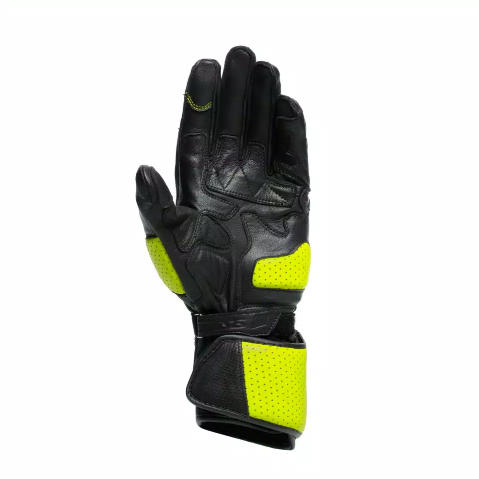 IMPETO - MEN'S MOTORCYCLE LEATHER GLOVES - BLACK/FLUO-YELLOW - 3