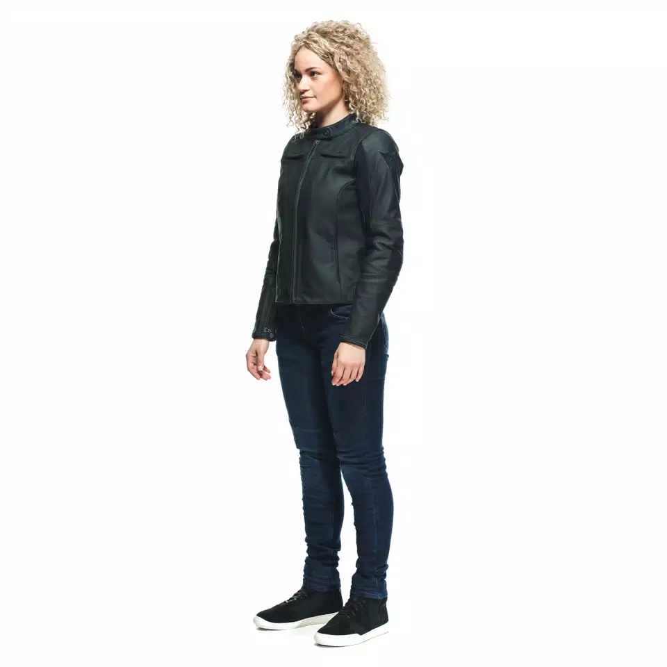 RAZON 2 CHAQUETA DE CUERO MOTO MUJER - BLACK - 4