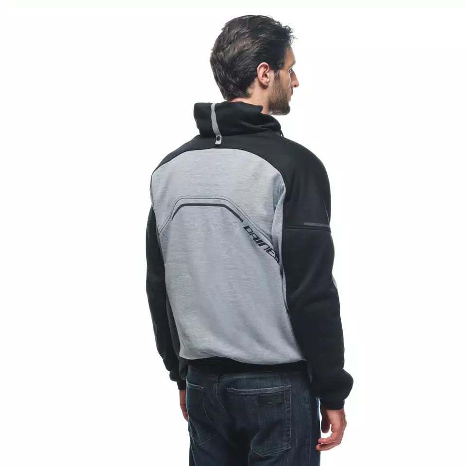 DAEMON-X SAFETY HOODIE - GIACCA MOTO IN TESSUTO UOMO - MELANGE-GRAY/BLACK/RED-FLUO - 14