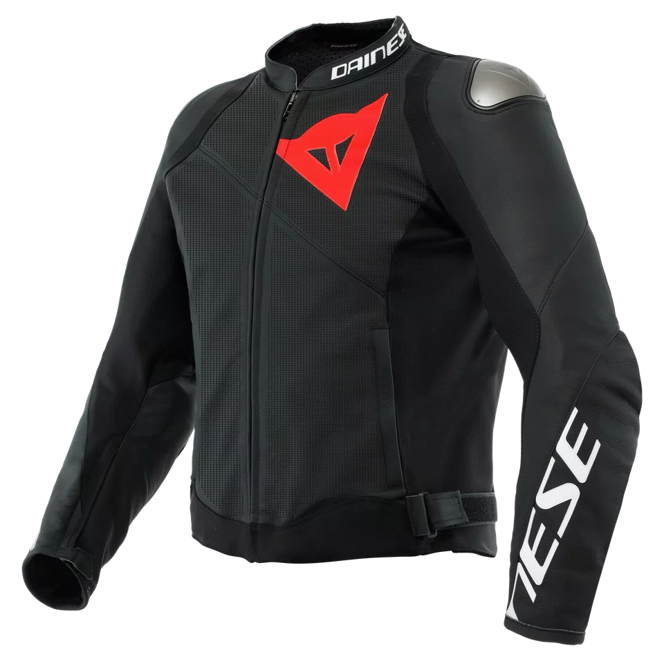 SPORTIVA LEATHER JACKET PERF. BLACK MATT BLACK MATT BLACK MATT Dainese
