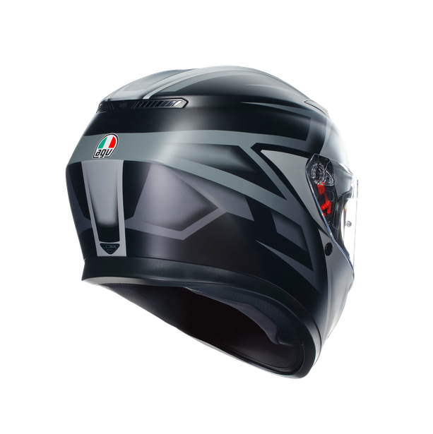 k3-compound-matt-black-grey-motorbike-full-face-helmet-e2206 image number 5