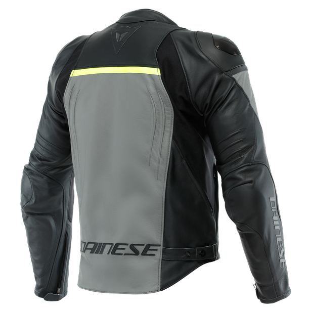 racing-4-leather-jacket-charcoal-gray-black image number 1