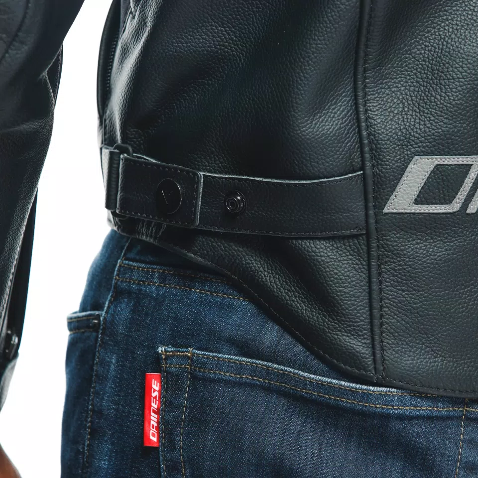 RACING 4 - GIACCA MOTO CONFORMATA IN PELLE UOMO - BLACK/BLACK - 15