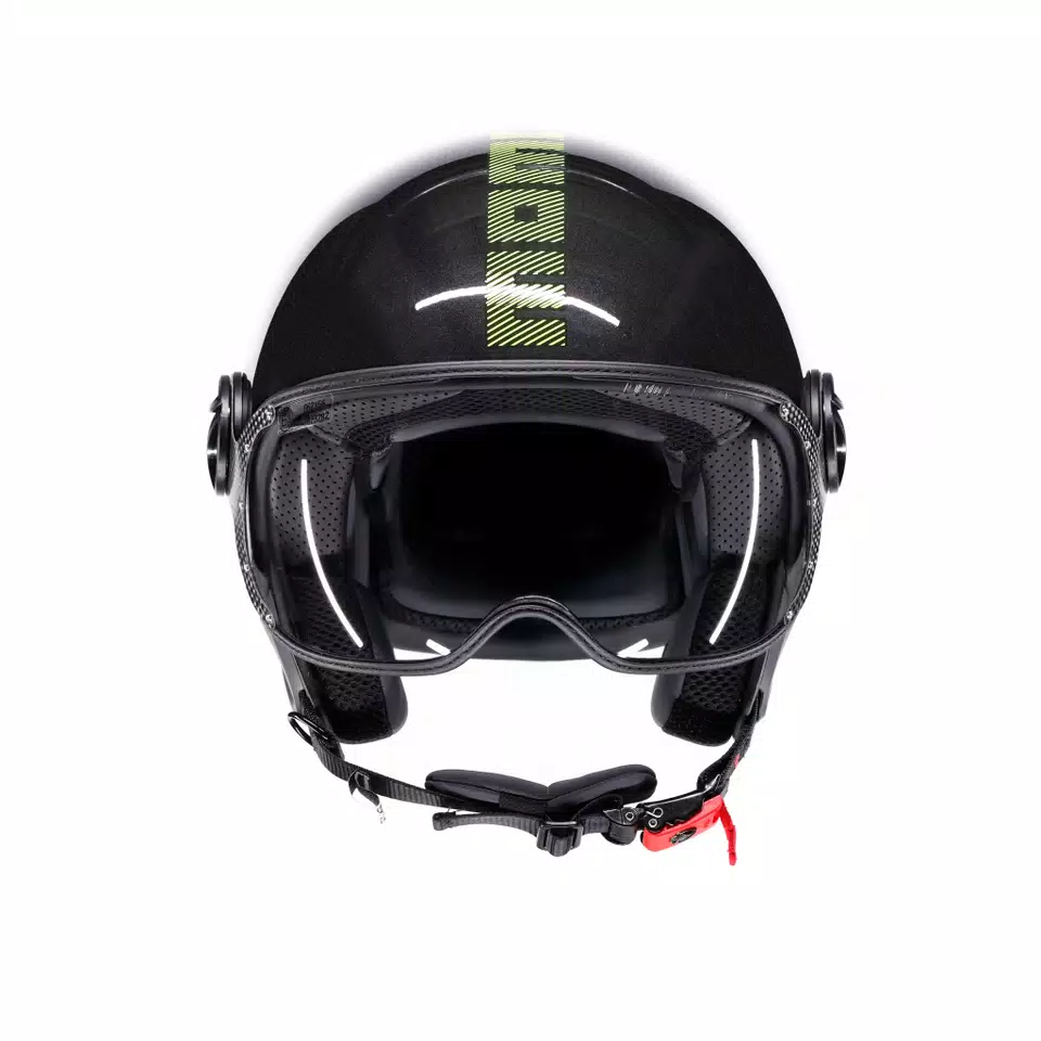 MOMODESIGN FGTR CLASSIC STRIPES GLITTER/YELLOW FLUO  - JET HELMET WITH VISOR E2206 -  - 2