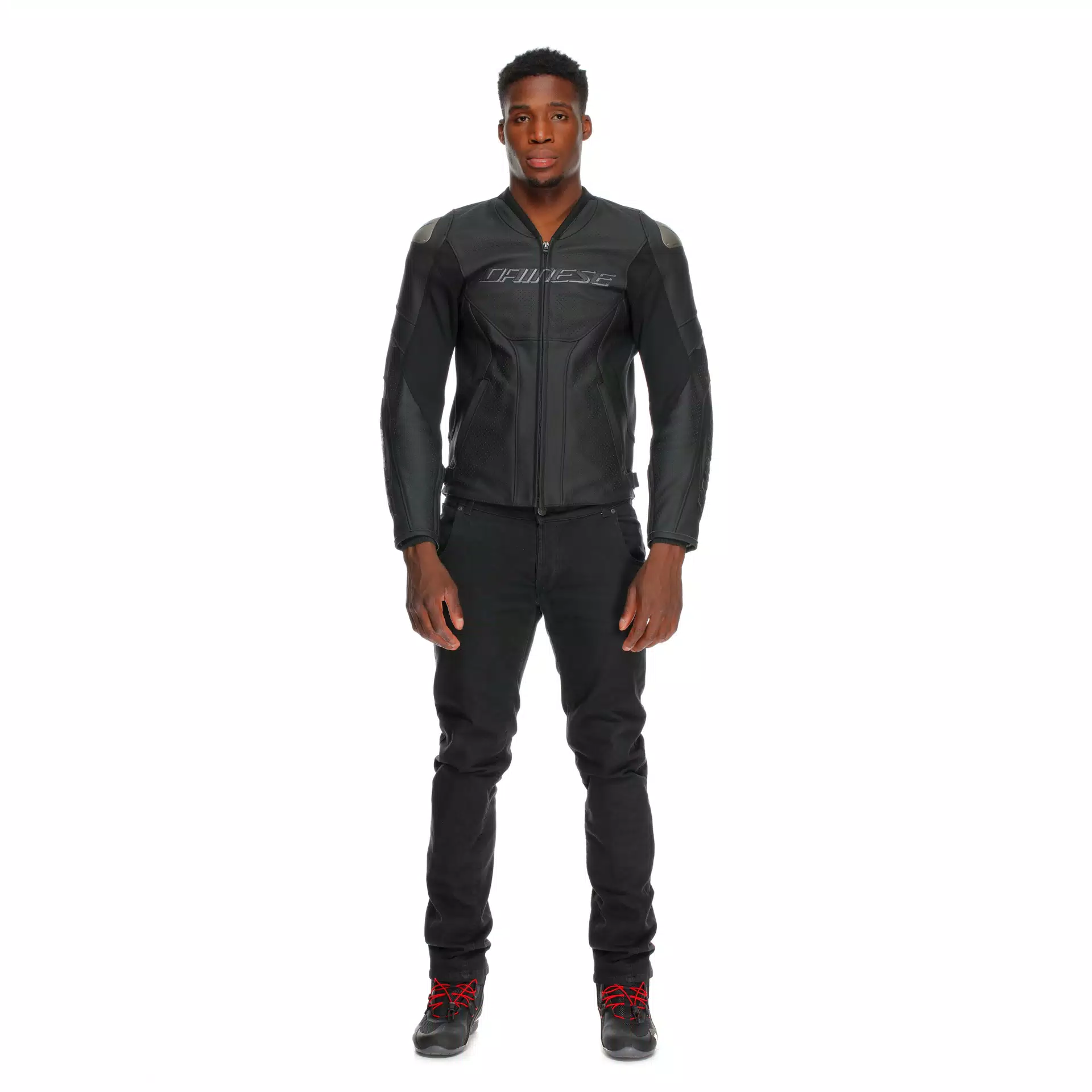 RACING 5 - GIACCA MOTO IN PELLE PERFORATA UOMO